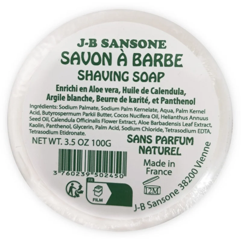 Savon à barbe peaux sensibles 100g